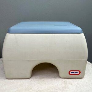 Vintage Little Tikes Step Stool Blue White 1985 Playroom Bathroom Time Out